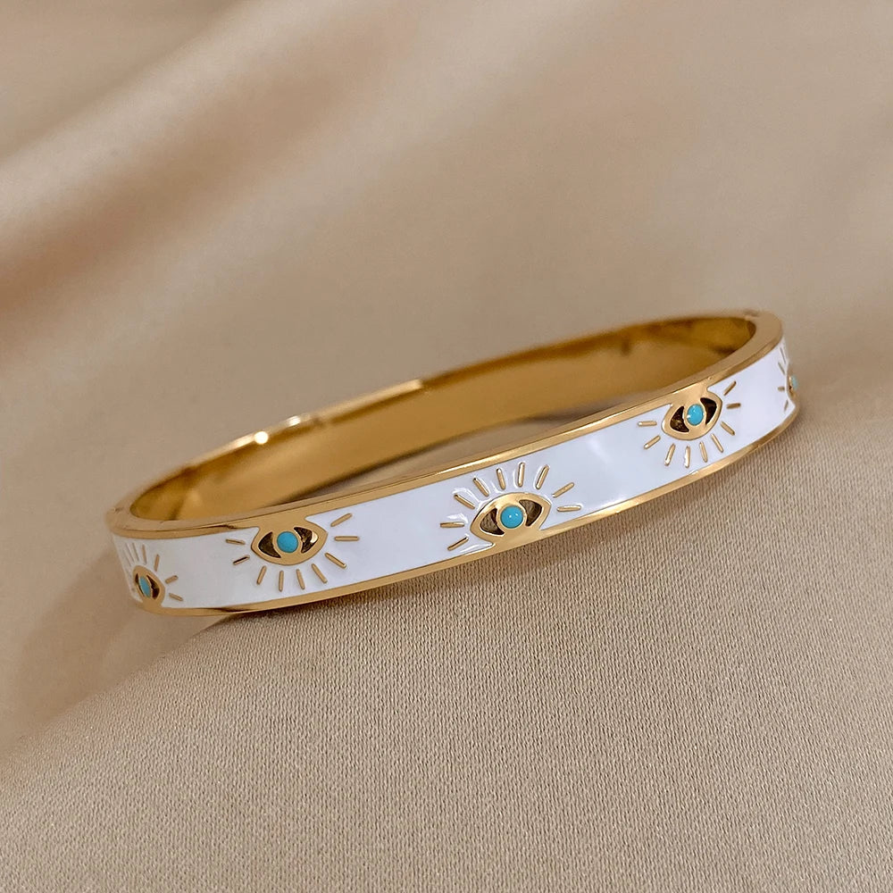 Enamel & Gold All-Seeing Eye Bracelet