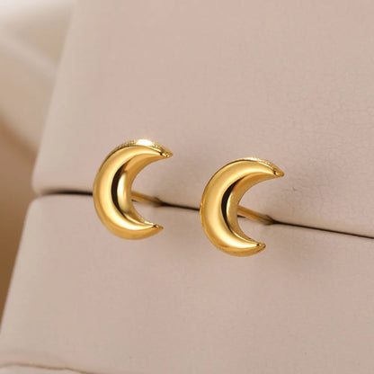 Crescent Moon Earring Studs