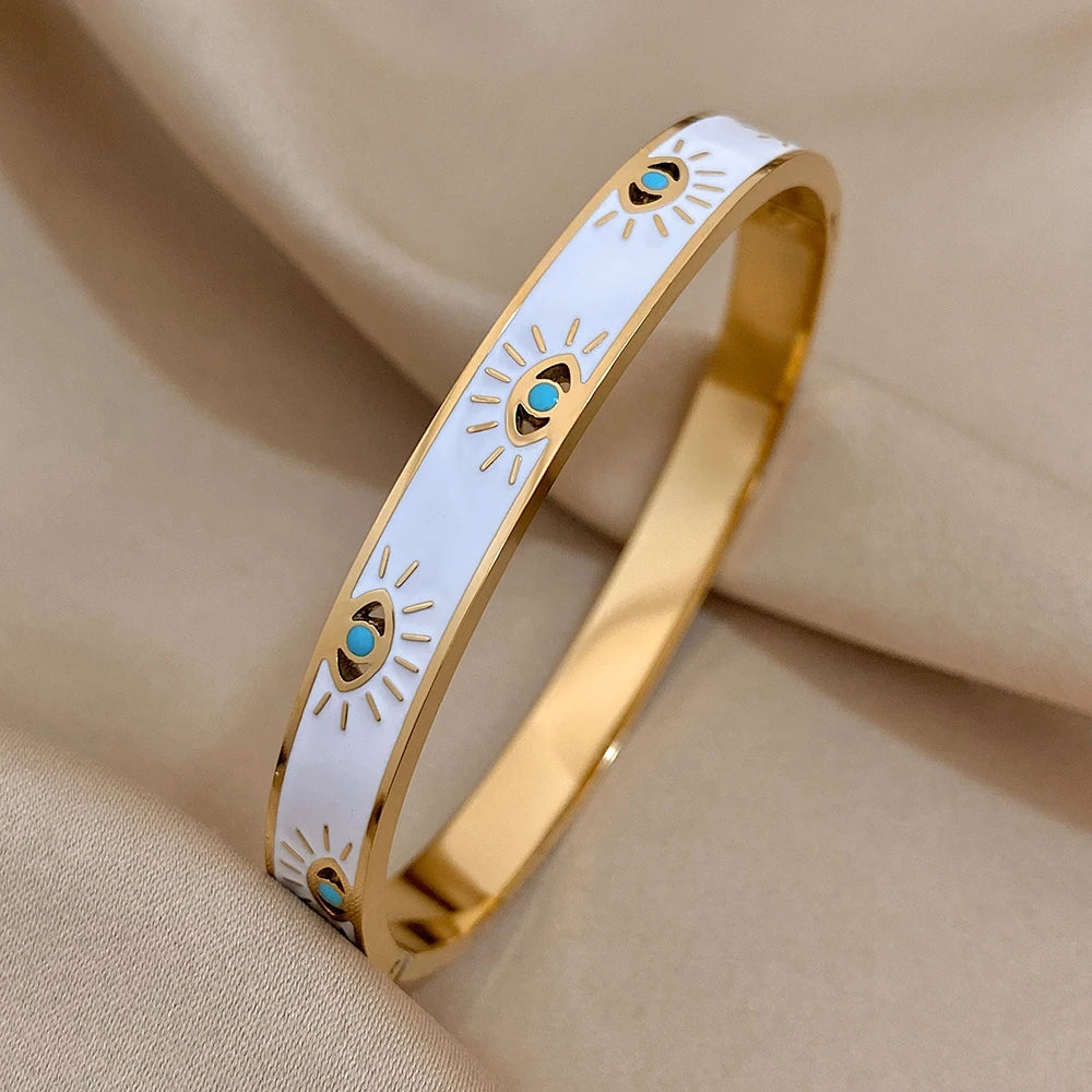 Enamel & Gold All-Seeing Eye Bracelet